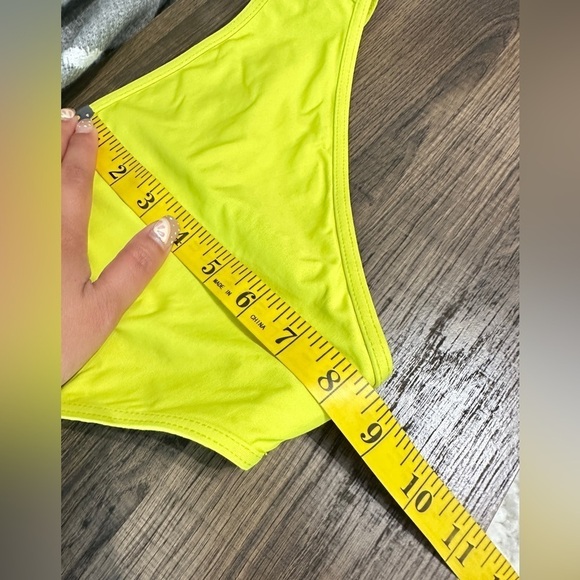 NWOT L *Space Rachel Hipster Cut-Out Bikini Swim Bottom Lime Light M - Picture 7 of 10